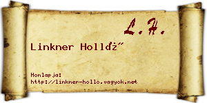 Linkner Holló névjegykártya